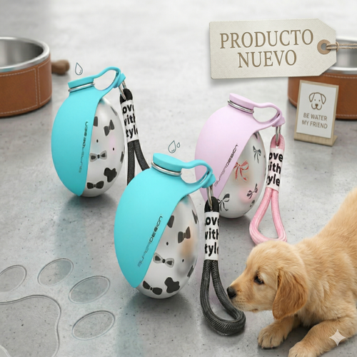Botella portátil para perro con bebedero
